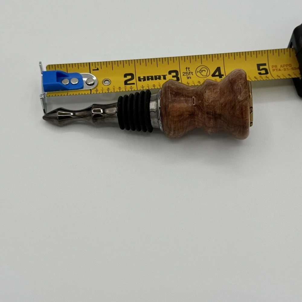 Hand Turned‎ Wooden Bottle Stopper Brass US Medallion Wine Stopper Bar